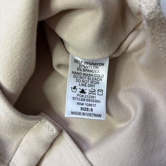 Shinestar Square Neck Thong Beige Bodysuit - Picture 4 of 4